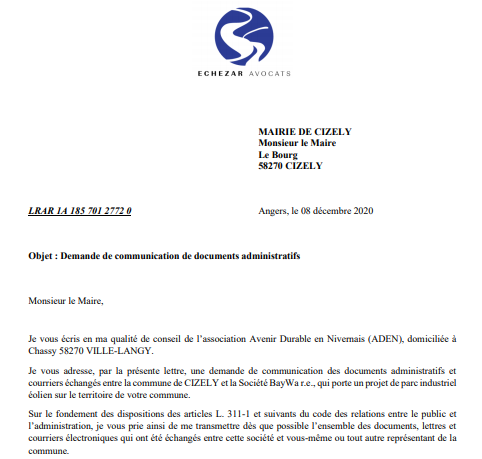 Lettre avocat