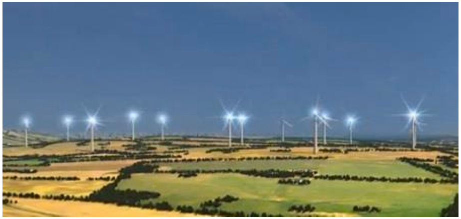 éoliennes de nuit